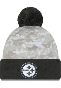 New Era Pittsburgh Steelers White 2024 Salute to Service Sport Mens Knit Hat