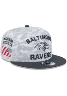 New Era Baltimore Ravens White 2024 Salute to Service 9FIFTY Mens Snapback Hat