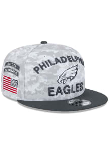 New Era Philadelphia Eagles White 2024 Salute to Service 9FIFTY Mens Snapback Hat