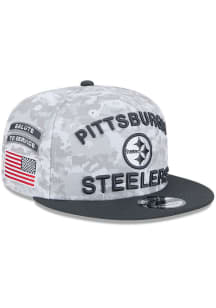 New Era Pittsburgh Steelers White 2024 Salute to Service 9FIFTY Mens Snapback Hat