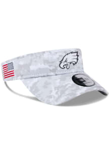 New Era Philadelphia Eagles Mens White 2027 Salute to Service Visor Adjustable Visor