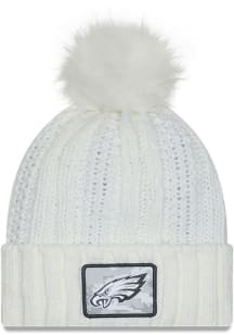 New Era Philadelphia Eagles White 2024 Salute to Service W Sport Womens Knit Hat