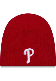 New Era Philadelphia Phillies Evergreen Mini Fan Baby Knit Hat - Red