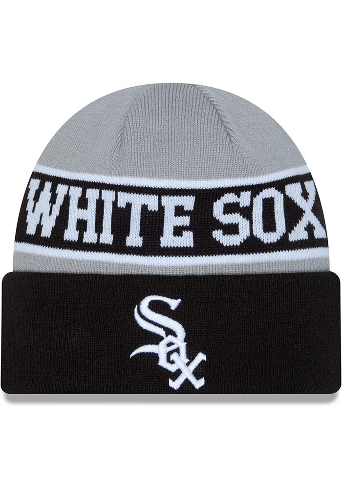 Chicago White Sox New Era BLACK Reverse Cuff Knit Hat - 59030169