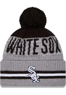 New Era Chicago White Sox Grey Runner Cuff Pom Mens Knit Hat