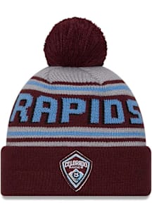 New Era Colorado Rapids Maroon Evergreen Cuff Pom Mens Knit Hat