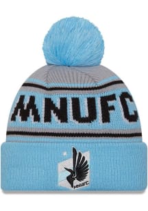 New Era Minnesota United FC Light Blue Evergreen Cuff Pom Mens Knit Hat