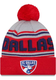 New Era FC Dallas Red Evergreen Cuff Pom Mens Knit Hat