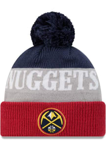 New Era Denver Nuggets Navy Blue Shaded Cuff Pom Mens Knit Hat