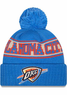 New Era Oklahoma City Thunder Blue Retro Cuff Pom Mens Knit Hat