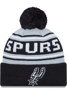 New Era San Antonio Spurs Black Evergreen Cuff Pom Mens Knit Hat