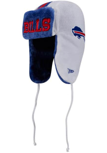 New Era Buffalo Bills White Evergreen Helmet Trapper Mens Knit Hat