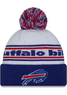 New Era Buffalo Bills White Banded Cuff Pom Mens Knit Hat