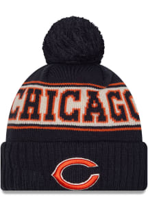 New Era Chicago Bears Navy Blue Retro Cuff Pom Mens Knit Hat