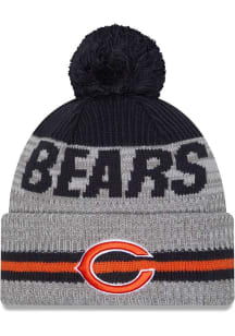 New Era Chicago Bears Grey Runner Cuff Pom Mens Knit Hat