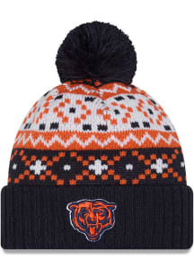 New Era Chicago Bears Navy Blue Nostalgia Cuff Pom Mens Knit Hat