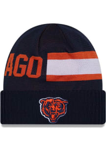 New Era Chicago Bears Navy Blue 2024 Sideline Tech Mens Knit Hat