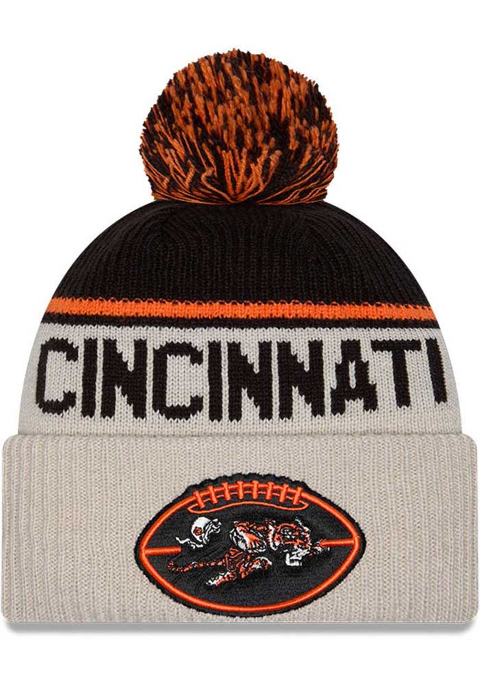 New Era Cincinnati Bengals Ivory 2024 Sideline Historic Sport Cuff Mens Knit Hat