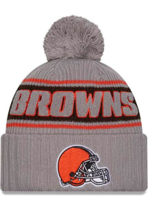 New Era Cleveland Browns Grey 2024 Sideline GRA Sport Cuff Mens Knit Hat