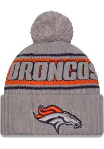 New Era Denver Broncos Grey 2024 Sideline GRA Sport Cuff Mens Knit Hat