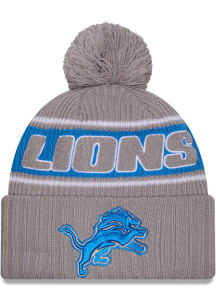 New Era Detroit Lions Grey 2024 Sideline GRA Sport Cuff Mens Knit Hat