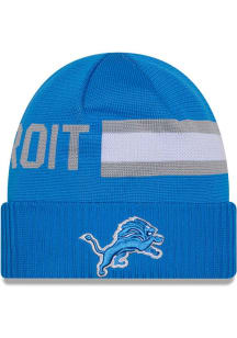 New Era Detroit Lions Blue 2024 Sideline Tech Mens Knit Hat