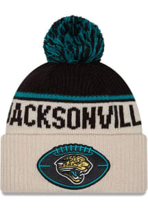 New Era Jacksonville Jaguars Ivory 2024 Sideline Historic Sport Cuff Mens Knit Hat