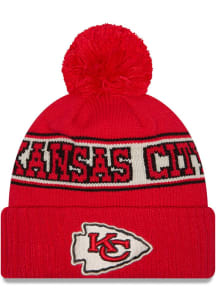 New Era Kansas City Chiefs Red Retro Cuff Pom Mens Knit Hat