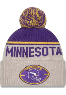 New Era Minnesota Vikings Ivory 2024 Sideline Historic Sport Cuff Mens Knit Hat