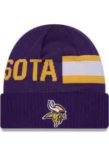 New Era Minnesota Vikings Purple 2024 Sideline Tech Mens Knit Hat