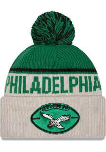 New Era Philadelphia Eagles Ivory 2024 Sideline Historic Sport Cuff Mens Knit Hat