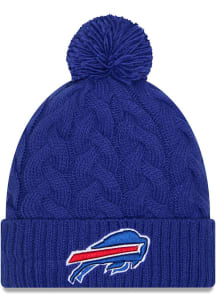 New Era Buffalo Bills Blue Cabled Cuff Pom Womens Knit Hat
