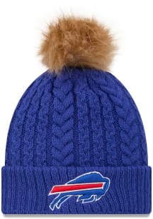 New Era Buffalo Bills Blue Luxe Cuff Pom Womens Knit Hat