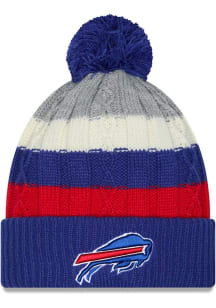 New Era Buffalo Bills Blue Cabled Color Cuff Pom Womens Knit Hat