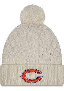 New Era Chicago Bears White Chunky Cuff Pom Womens Knit Hat