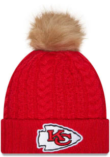 New Era Kansas City Chiefs Red Luxe Cuff Pom Womens Knit Hat