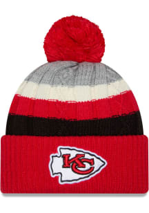 New Era Kansas City Chiefs Red Cabled Color Cuff Pom Womens Knit Hat