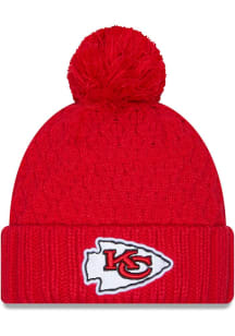 New Era Kansas City Chiefs Red Chunky Cuff Pom Womens Knit Hat