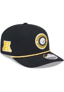 New Era Pittsburgh Steelers Black 2024 Sideline Rope JR 9SEVENTY Youth Adjustable Hat