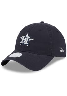 New Era Houston Astros Navy Blue Logo Glitz 9TWENTY Womens Adjustable Hat