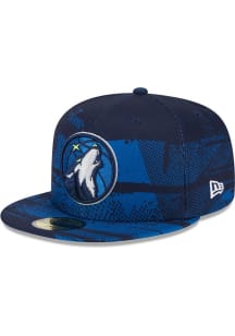 New Era Minnesota Timberwolves Mens Blue NBA24 Tip Off 59FIFTY Fitted Hat