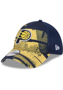 New Era Indiana Pacers Mens Navy Blue NBA24 Tip Off 39THIRTY Flex Hat