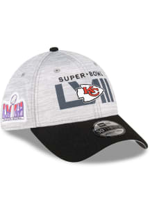 New Era Kansas City Chiefs Mens Grey Super Bowl LVIII Participant 39THIRTY Flex Hat