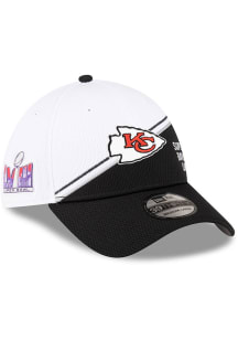 New Era Kansas City Chiefs Mens White Super Bowl LVIII Participant 39THIRTY Flex Hat