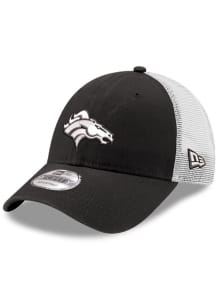New Era Denver Broncos White Logo 2T Trucker 9FORTY Adjustable Hat - Black