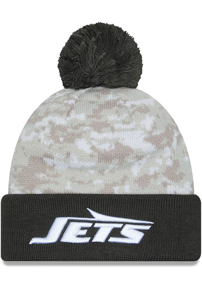 New York Jets New Era White 2024 Salute to Service Sport Knit Knit Hat