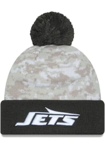 New Era New York Jets White 2024 Salute to Service Sport Knit Mens Knit Hat