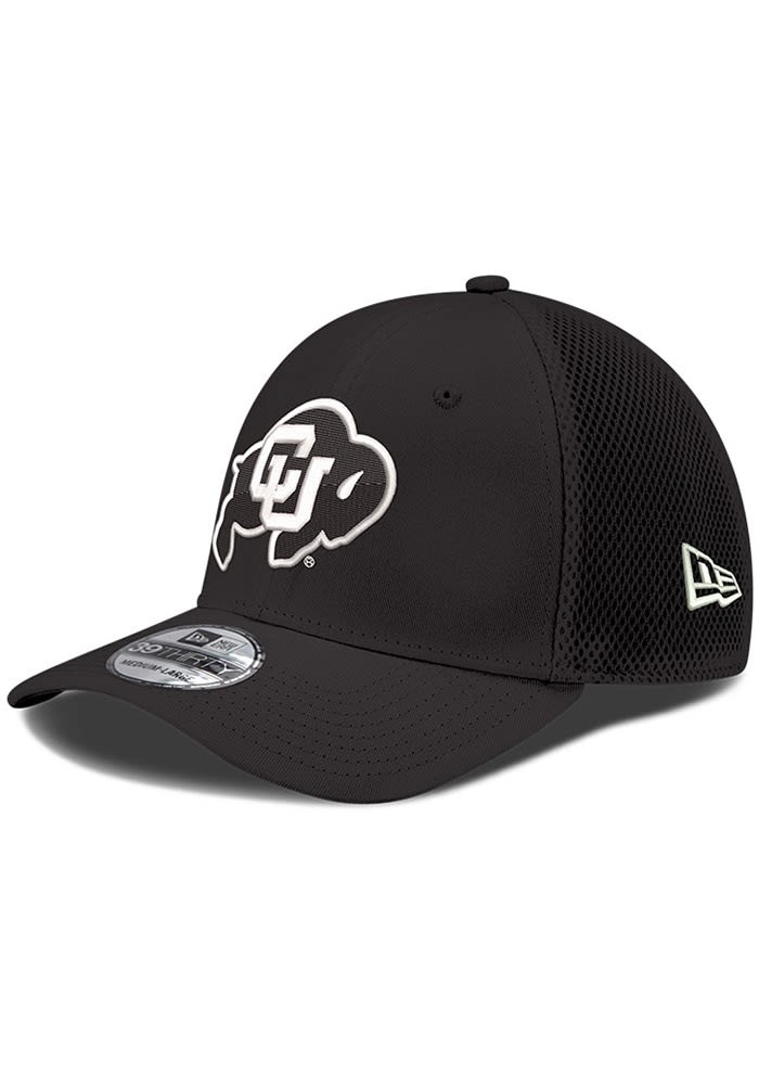 Colorado Buffaloes Mens BandW Logo Neo 39THIRTY BLACK New Era Flex Hat