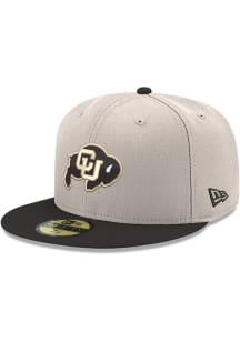 New Era Colorado Buffaloes Mens White Black Visor 2T Basic 59FIFTY Fitted Hat