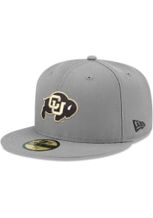 New Era Colorado Buffaloes Mens Grey OTC Logo Basic 59FIFTY Fitted Hat